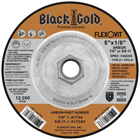 Flexovit DEPRESSED CENTER COMBINATION WHEEL A1734H